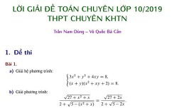 Lời giải đề Toán chuyên vào lớp 10 trường Khoa học tự nhiên