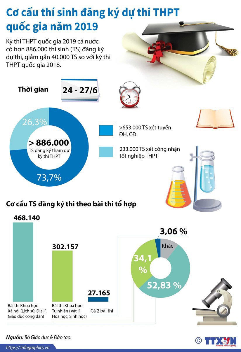 Cơ cấu thí sinh đăng ký dự thi THPT quốc gia năm 2019 - Ảnh 1.