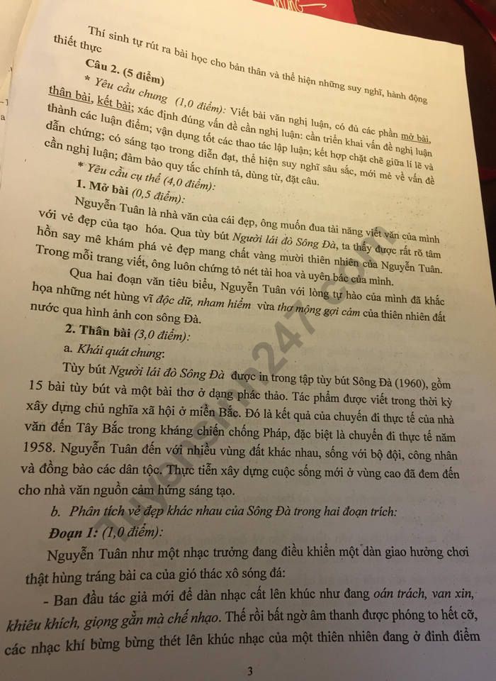 Đề thi thử THPT quốc gia 2019 môn Ngữ văn THPT chuyên Khoa học tự nhiên lần 3 có đáp án - Ảnh 6. Đề thi thử THPT quốc gia 2019 môn Ngữ văn THPT chuyên Khoa học tự nhiên lần 3 có đáp án - Ảnh 6.