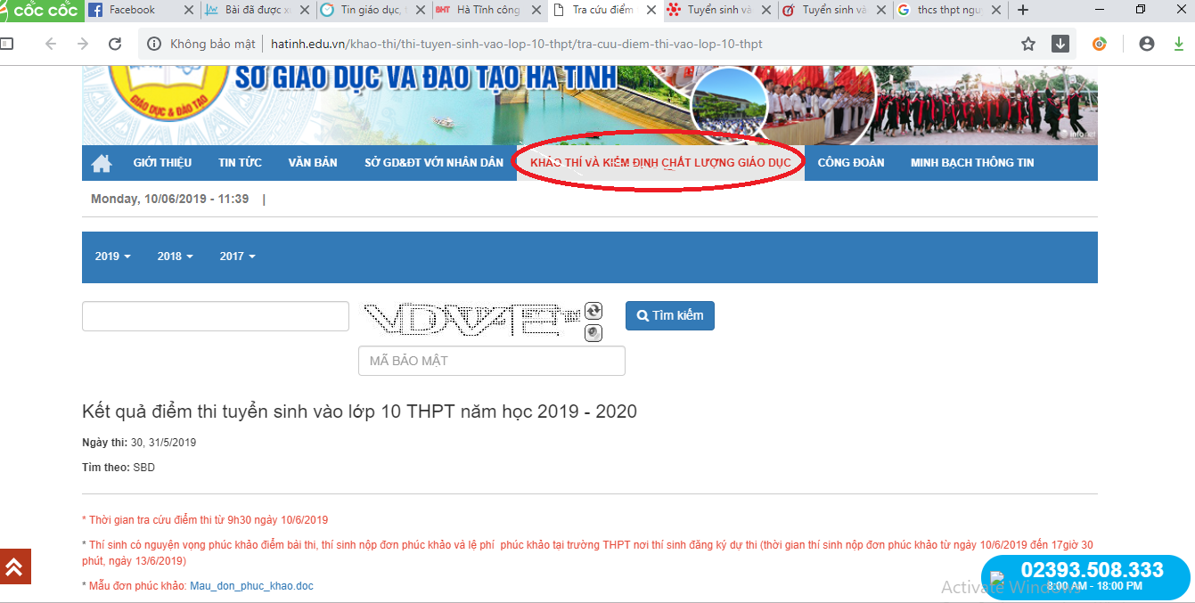 Hà Tĩnh công bố điểm thi vào lớp 10 năm 2019 - Ảnh 1. Hà Tĩnh công bố điểm thi vào lớp 10 năm 2019 - Ảnh 1.