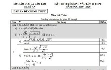 Sở GD&ĐT Nghệ An công bố đáp án chính thức đề thi vào lớp 10 môn Toán năm 2019