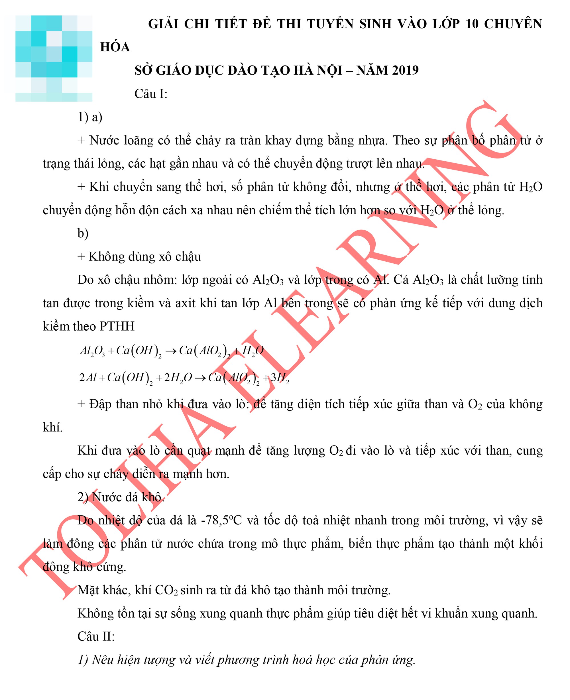 Giải chi tiết đề Hóa học thi vào lớp 10 chuyên tại Hà Nội năm 2019 - Ảnh 1. Giải chi tiết đề Hóa học thi vào lớp 10 chuyên tại Hà Nội năm 2019 - Ảnh 1.