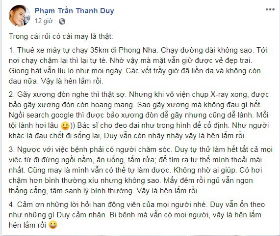 Sao Việt hôm nay (4/6): Thanh Duy cập nhật sức khỏe sau chấn thương gãy xương đòn, Khánh My khóa môi bạn trai say đắm - Ảnh 1. Sao Việt hôm nay (4/6): Thanh Duy cập nhật sức khỏe sau chấn thương gãy xương đòn, Khánh My khóa môi bạn trai say đắm - Ảnh 1.