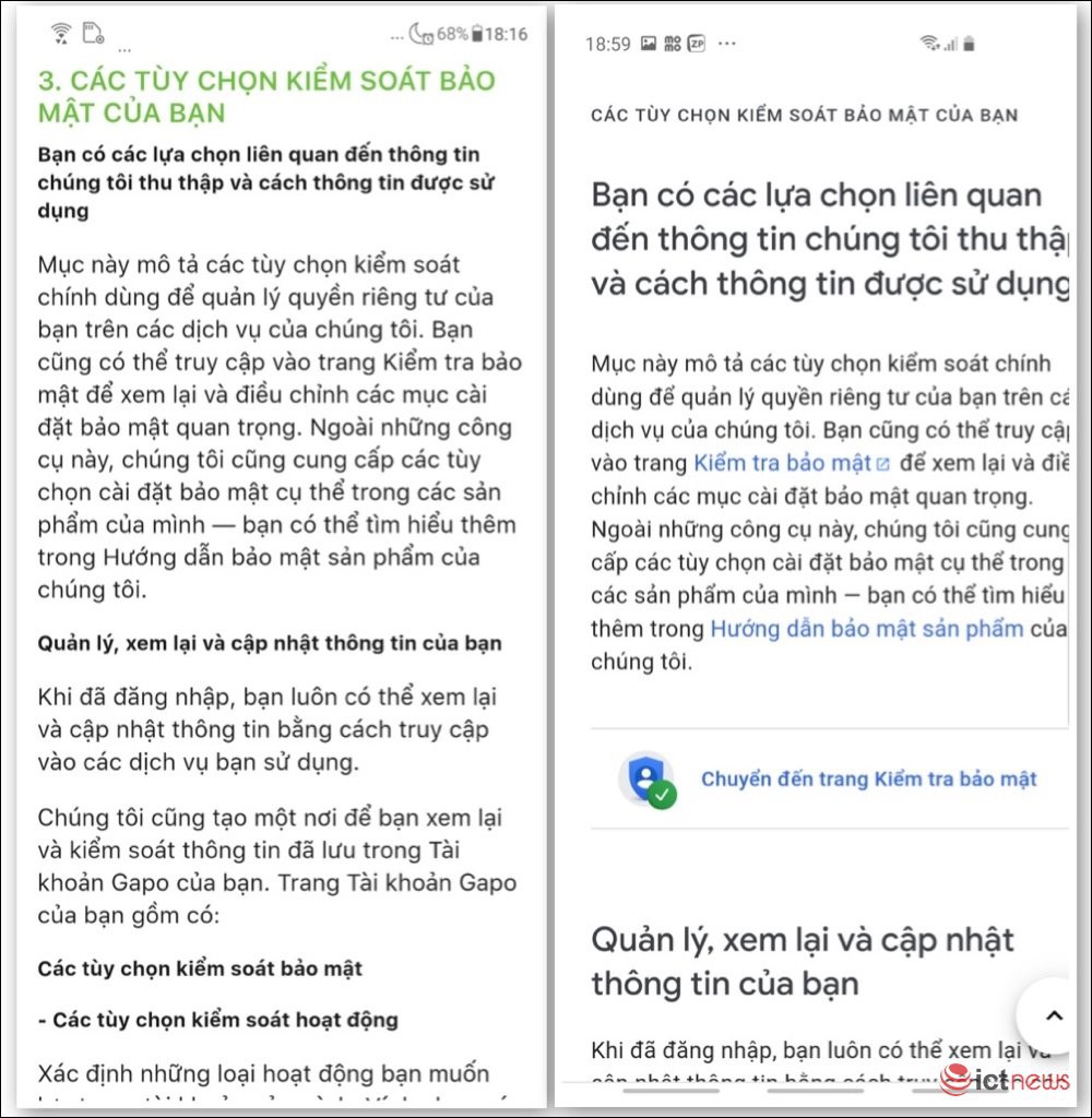 Nghi vấn mạng xã hội Gapo sao chép chính sách bảo mật của Google không sai một chữ - Ảnh 3.