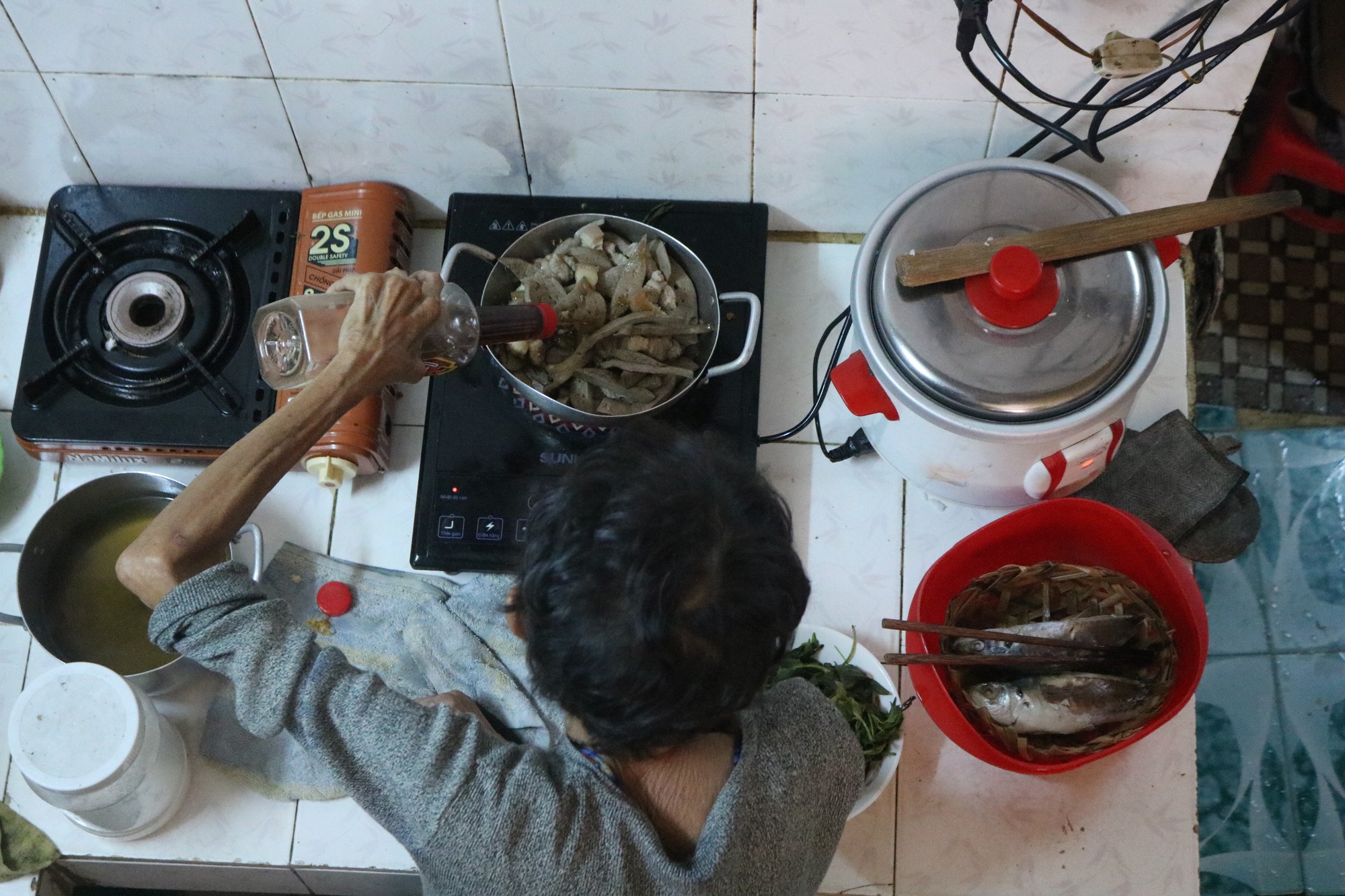 Góc bếp của bà Hường Góc bếp của bà Hường