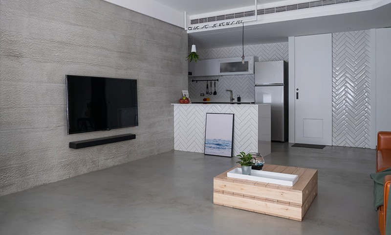 Phá cách với căn hộ làm bằng tường xi măng - Ảnh 2.