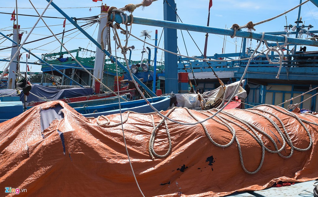 Hàng loạt tàu cá tiền tỉ hoang phế ở làng chài Quảng Ngãi - Ảnh 8.