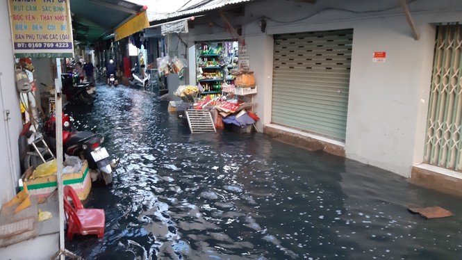 Người Sài Gòn bì bõm vì ngập nặng ngày triều cường đạt đỉnh - Ảnh 5. Người Sài Gòn bì bõm vì ngập nặng ngày triều cường đạt đỉnh - Ảnh 5.