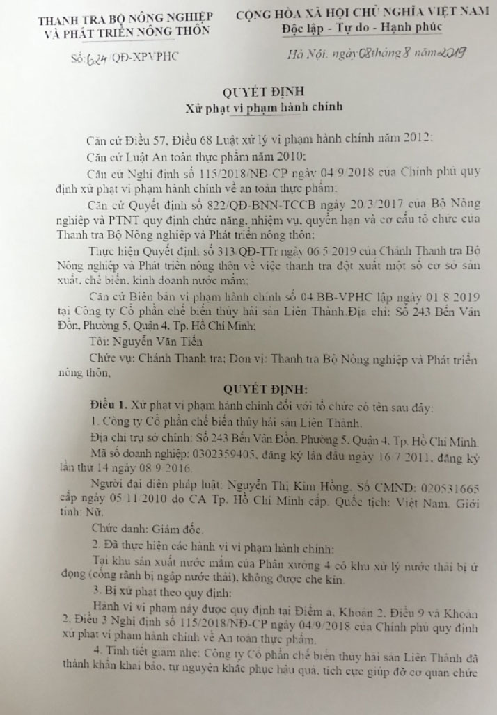 Sử dụng chất tẩy rửa bồn vệ sinh để làm nước mắm, 3 doanh nghiệp bị phạt gần 800 triệu đồng - Ảnh 2. Sử dụng chất tẩy rửa bồn vệ sinh để làm nước mắm, 3 doanh nghiệp bị phạt gần 800 triệu đồng - Ảnh 2.