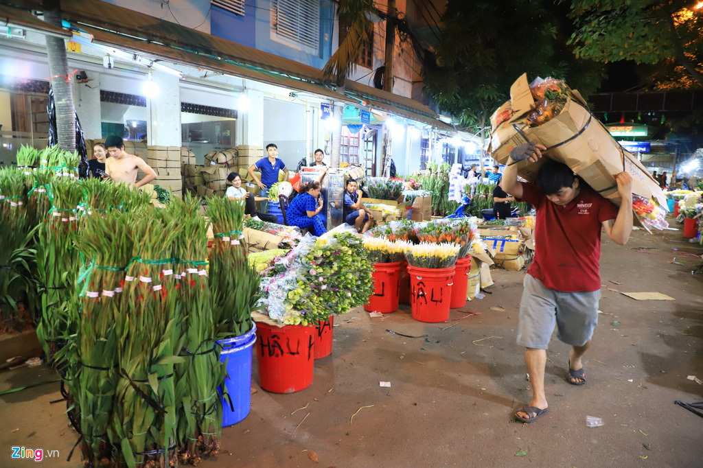 Không khí tất bật đón hoa Tết về ở chợ sỉ lớn nhất TP HCM - Ảnh 7.