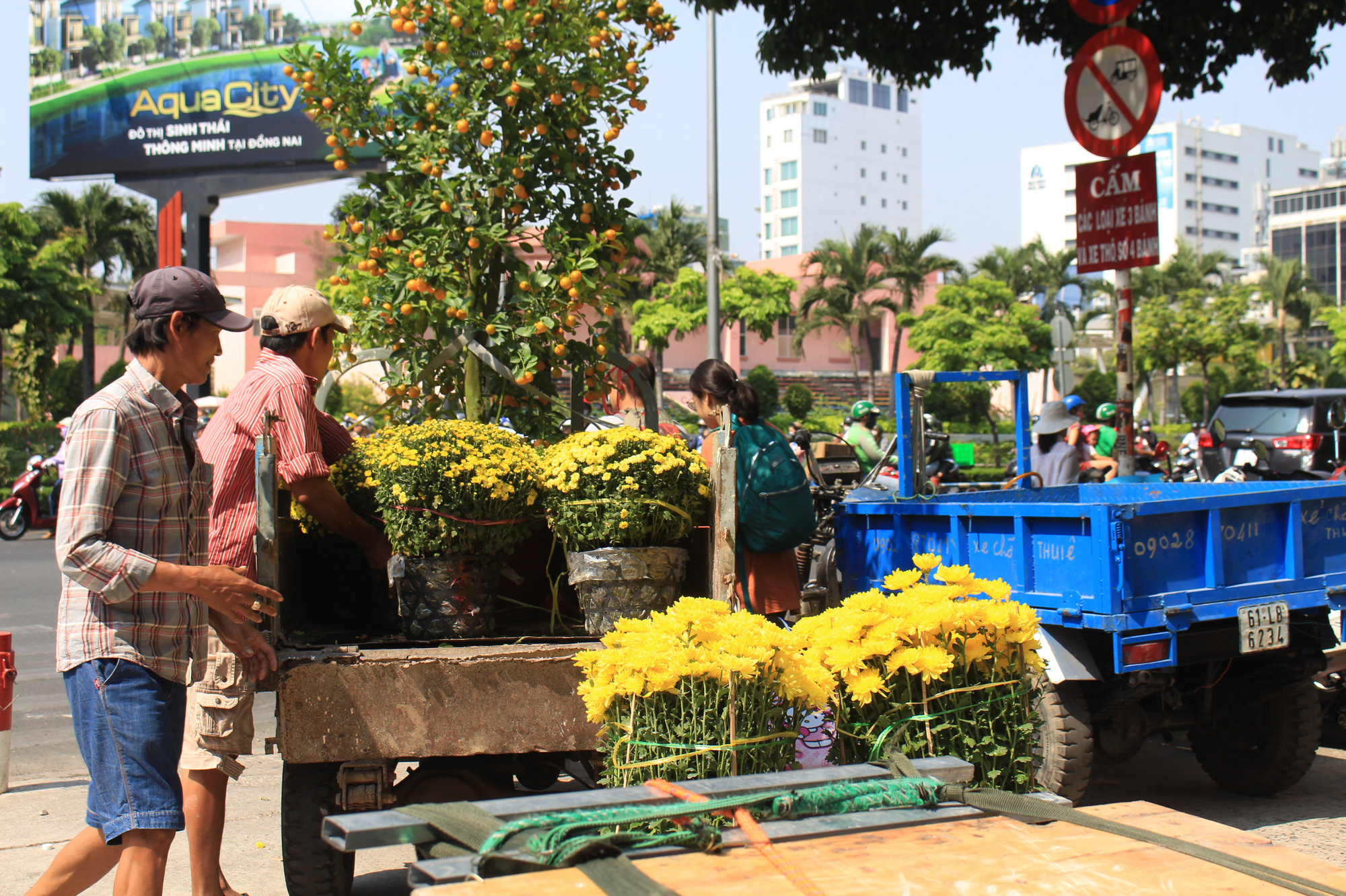 28 Tết, đào Nhật Tân tại chợ hoa Sài Gòn bắt đầu giảm giá, thuận mua vừa bán nên hút khách - Ảnh 14.