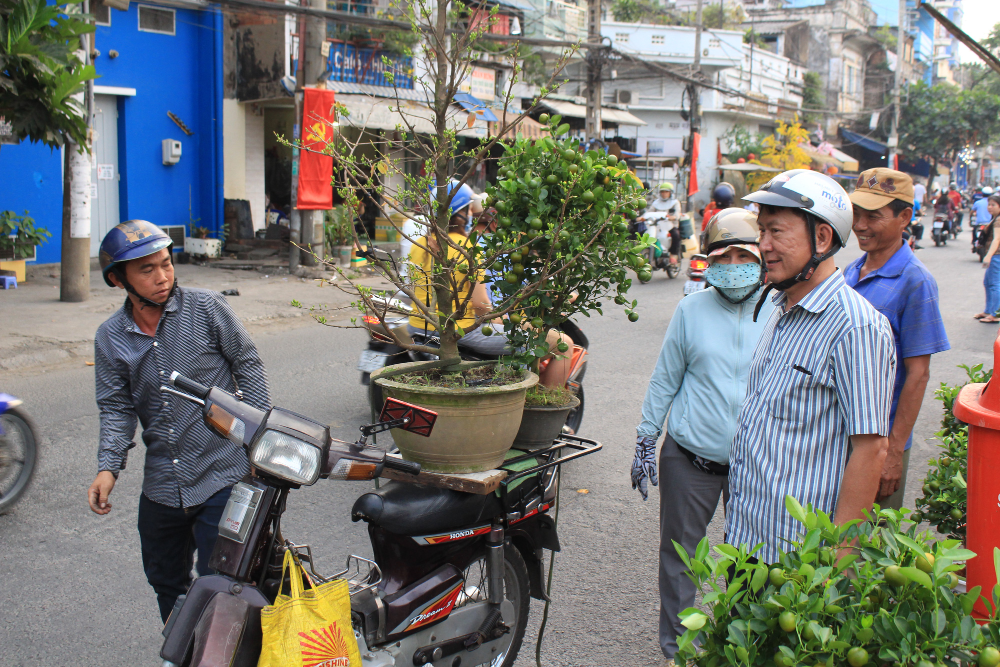Xe ôm nghỉ việc, chở hoa Tết kiếm tiền triệu mỗi ngày - Ảnh 1. Xe ôm nghỉ việc, chở hoa Tết kiếm tiền triệu mỗi ngày - Ảnh 1.