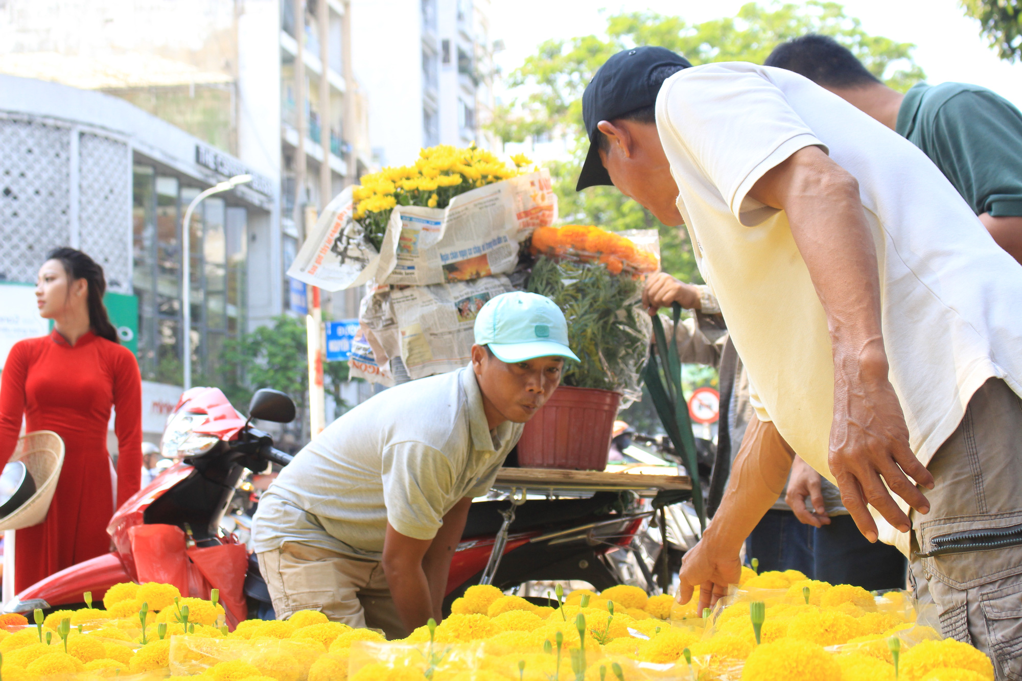 Xe ôm nghỉ việc, chở hoa Tết kiếm tiền triệu mỗi ngày - Ảnh 6. Xe ôm nghỉ việc, chở hoa Tết kiếm tiền triệu mỗi ngày - Ảnh 6.