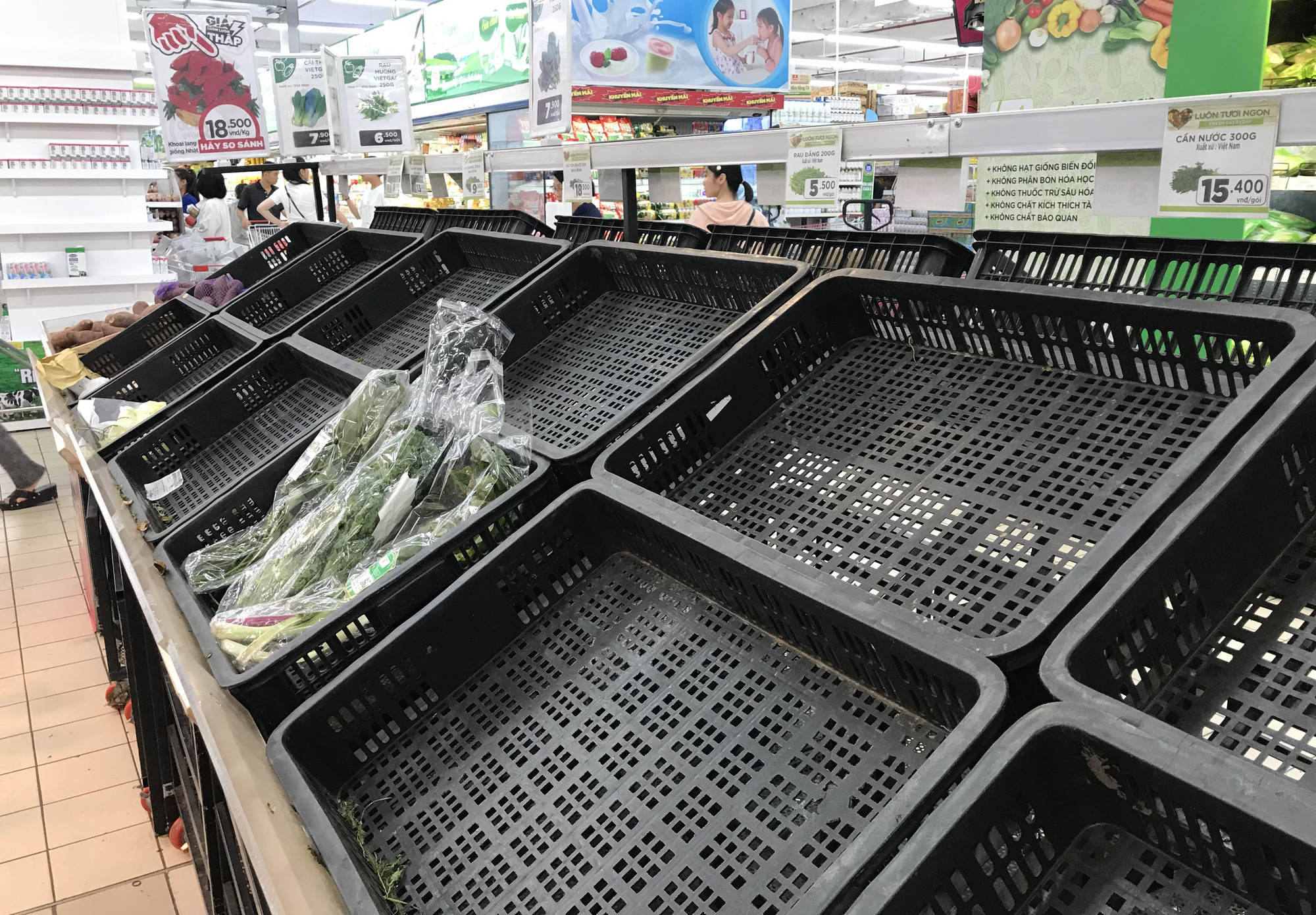 Người Sài Gòn vét siêu thị sáng 30 Tết, rau muống, tía tô, sữa chua, thịt heo đều hết sạch - Ảnh 2. Người Sài Gòn vét siêu thị sáng 30 Tết, rau muống, tía tô, sữa chua, thịt heo đều hết sạch - Ảnh 2.