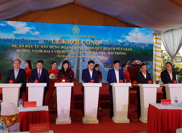 Khởi công tuyến đường nối Vành đai 3 với cao tốc Hà Nội - Hải Phòng - Ảnh 1. Khởi công tuyến đường nối Vành đai 3 với cao tốc Hà Nội - Hải Phòng - Ảnh 1.