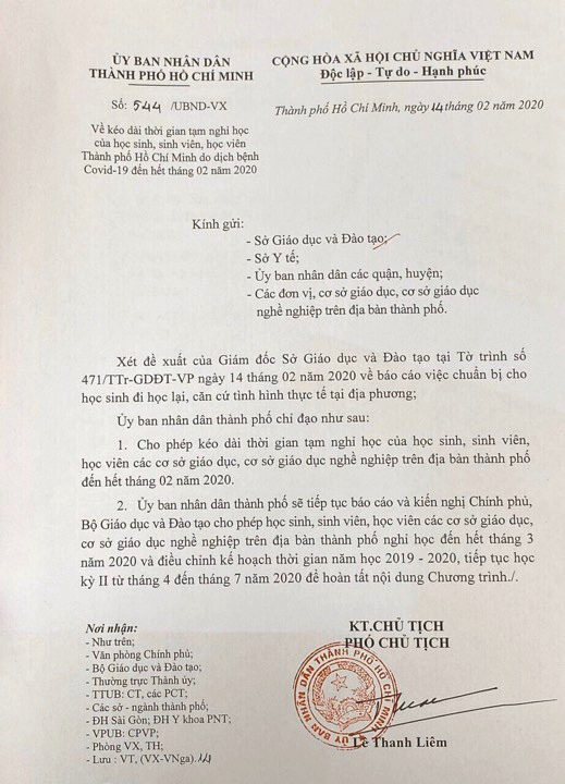 TP HCM có thể kiến nghị Chính phủ cho học sinh nghỉ hết tháng 3, kết thúc năm học vào tháng 7 - Ảnh 2. TP HCM có thể kiến nghị Chính phủ cho học sinh nghỉ hết tháng 3, kết thúc năm học vào tháng 7 - Ảnh 2.