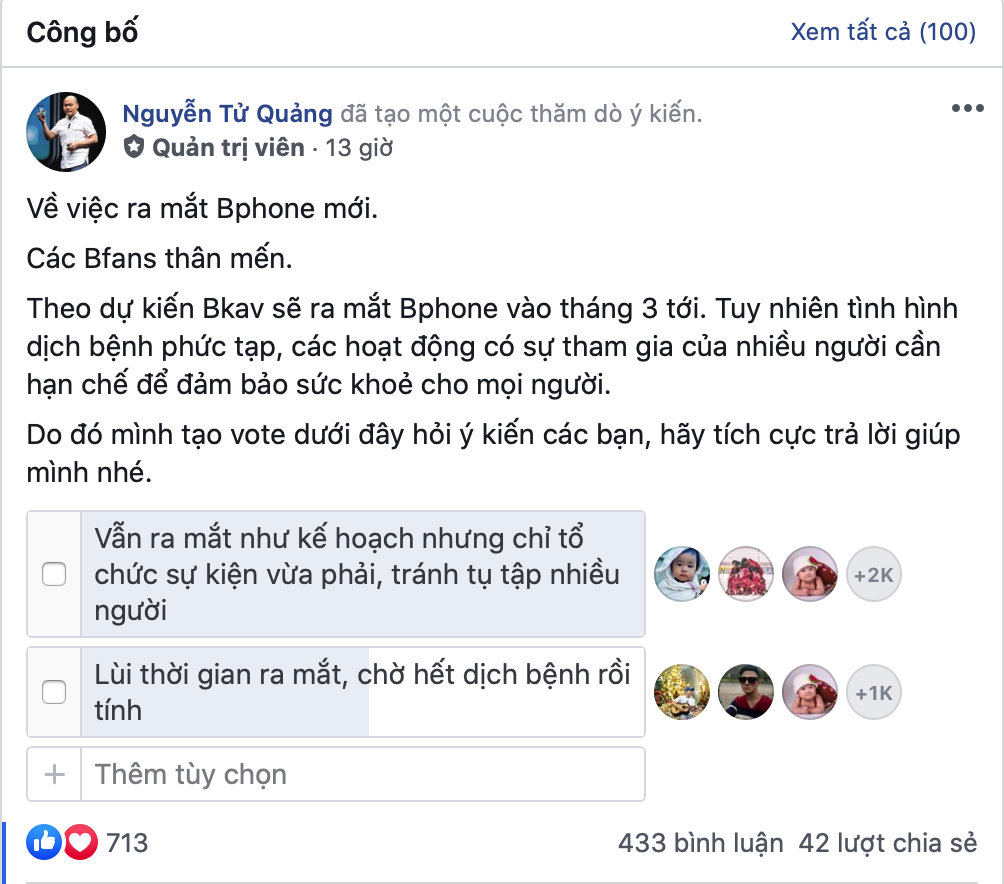 Lo ngại virus corona, Bphone 4 sẽ dời lịch ra mắt hoặc tổ chức qua livestream? - Ảnh 1.