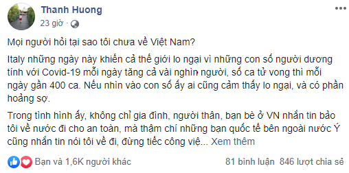 Việt kiều ở Ý: 'Nếu bản thân đang khỏe mạnh, đừng vội ra sân bay trở về nước' - Ảnh 2. Việt kiều ở Ý: 'Nếu bản thân đang khỏe mạnh, đừng vội ra sân bay trở về nước' - Ảnh 2.