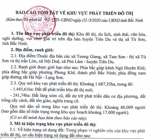 Bắc Ninh trình Thủ tướng duyệt siêu đô thị du lịch vốn ‘khủng’ 126.000 tỉ đồng - Ảnh 1. Bắc Ninh trình Thủ tướng duyệt siêu đô thị du lịch vốn ‘khủng’ 126.000 tỉ đồng - Ảnh 1.