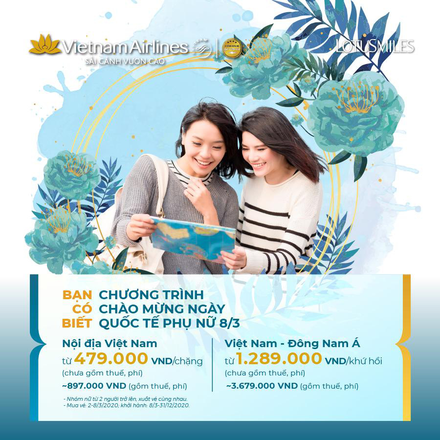 Vietnam Airlines tung chương trình ưu đãi đặc biệt nhân ngày Quốc tế phụ nữ 8/3 - Ảnh 1. Vietnam Airlines tung chương trình ưu đãi đặc biệt nhân ngày Quốc tế phụ nữ 8/3 - Ảnh 1.