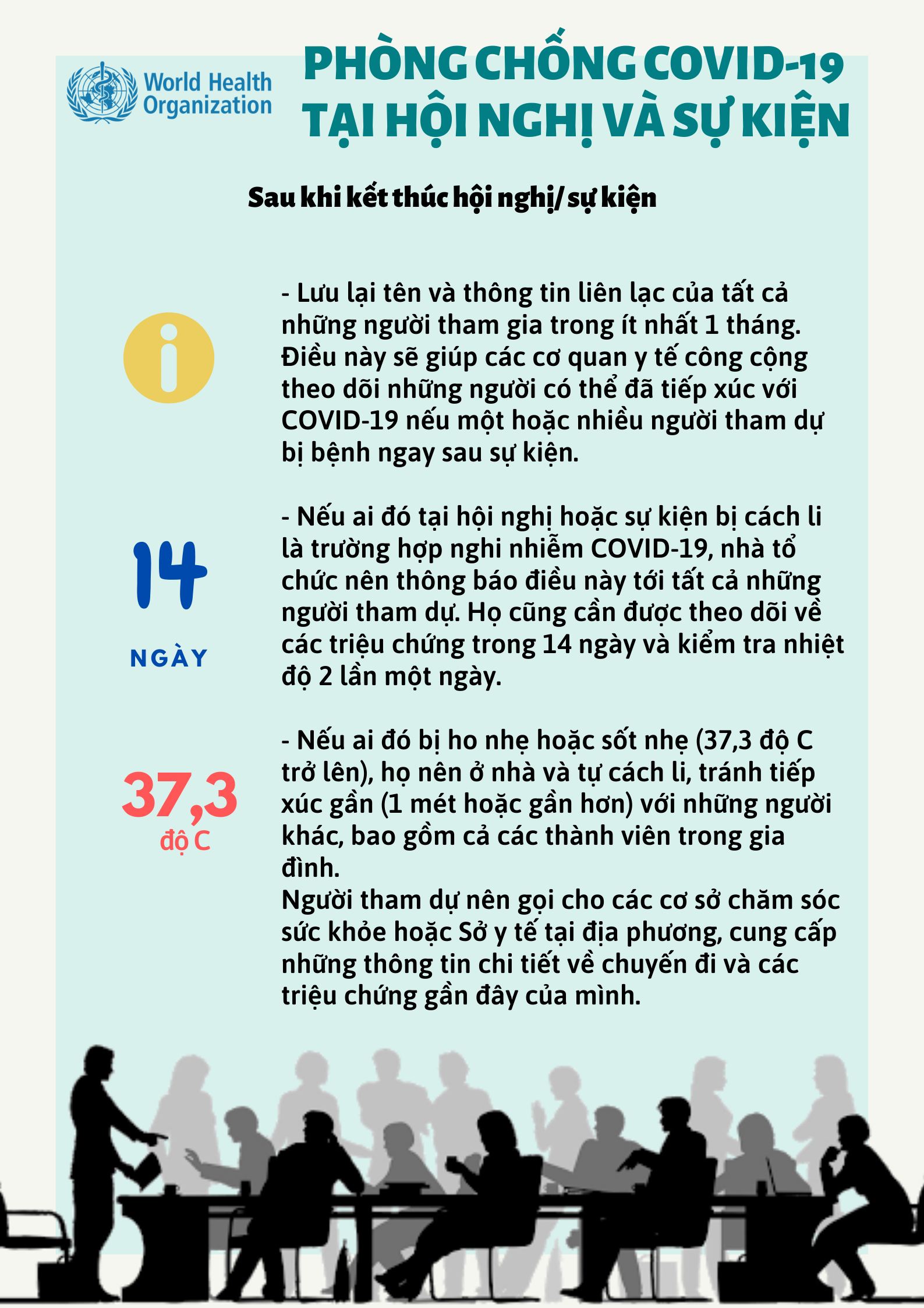 WHO khuyến cáo cách phòng chống COVID-19 tại nơi làm việc và khi tham dự hội nghị hoặc sự kiện - Ảnh 8. WHO khuyến cáo cách phòng chống COVID-19 tại nơi làm việc và khi tham dự hội nghị hoặc sự kiện - Ảnh 8.