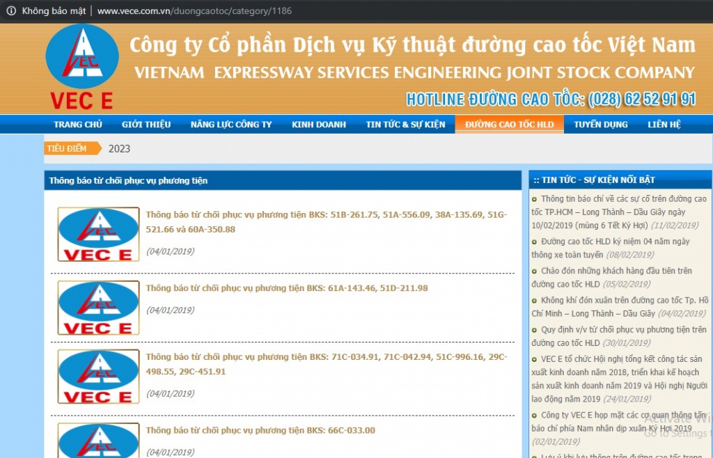 he lo bat ngo ve loat thong bao tu choi phuc vu o to cua vec e