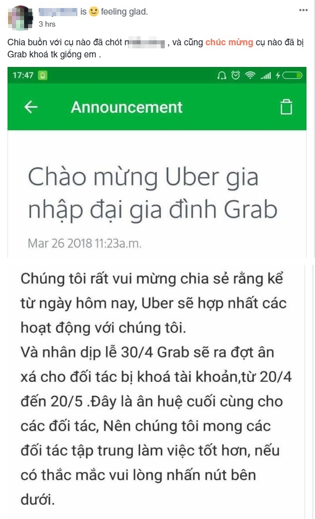vu grab an xa cho tai xe nhan dip uber ve cung nha an hue cuoi cung co chinh xac
