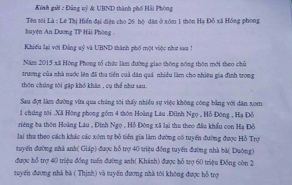 chuyen la hai phong bo me no tien lam duong con khong duoc khai sinh