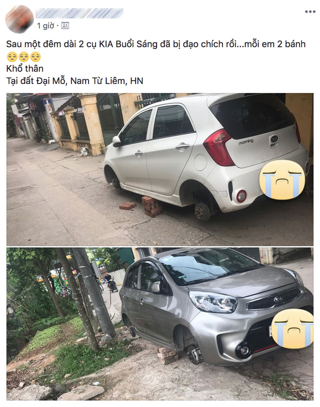 kia morning bi trom thao ca 4 banh vat do o to ba dao nhat ha thanh