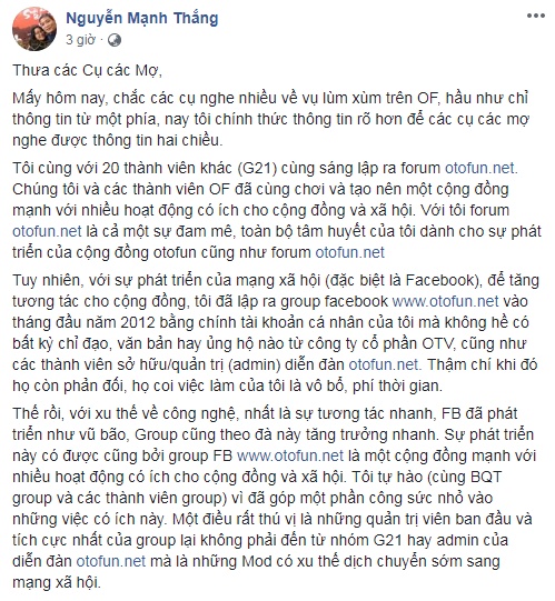tranh chap facebook otofun khong con choi la chinh vui la chinh