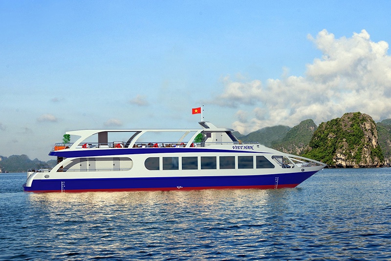 can canh cac mau du thuyen phuc vu tham quan vinh ha long