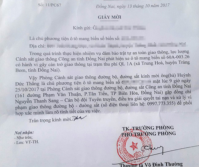 tuo ng cong an noi ve pho pho ng csgt do ng nai ky lam