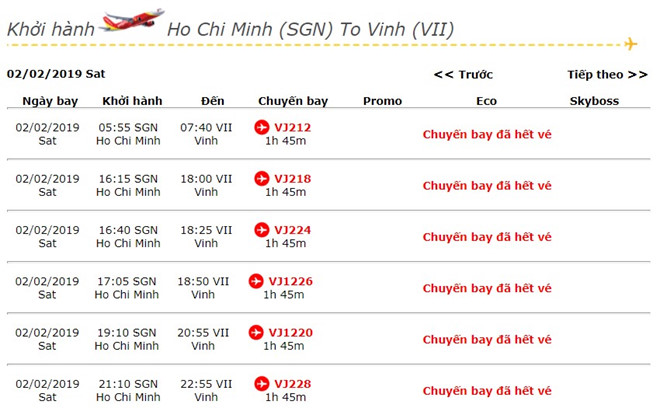hai thang truoc tet ve may bay da het tren nhieu chang