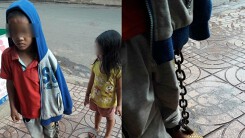 Xót xa cảnh bé trai bị xích chân đi lang thang ở Đắk Lắk