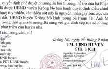Ủy ban huyện gửi thư xin lỗi người dân vì để xảy ra sai sót