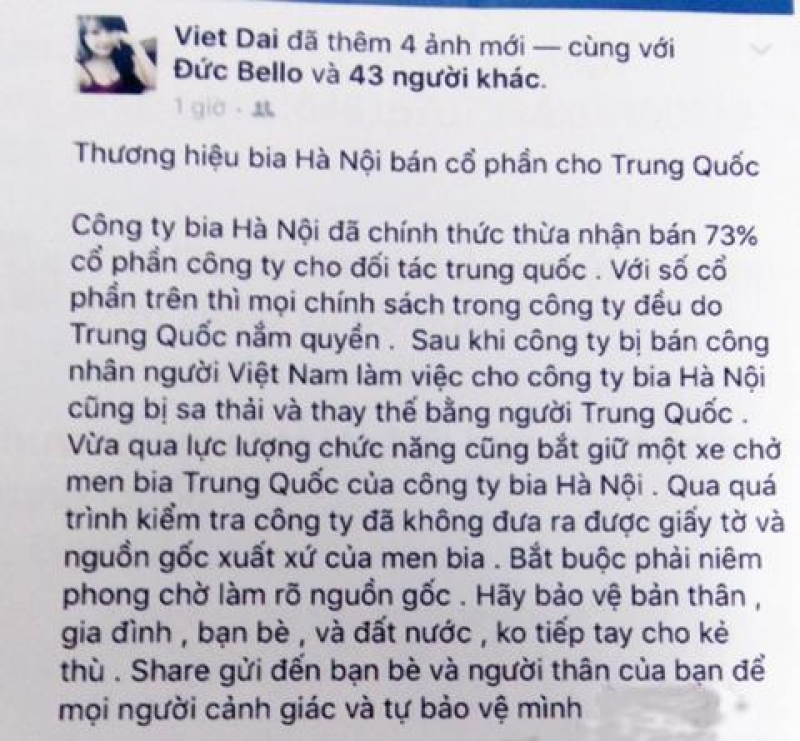bi phat vi len facebook noi xau cong ty bia loi canh bao cho dan mang