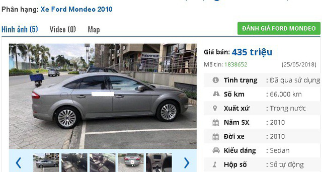 4 chiec o to ford cu so tu dong nay dang rao ban tam gia 400 trieu dong tai viet nam