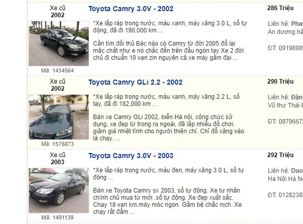 xe sedan cu sang chanh mot thoi duoc ban gia 300 trieu dong
