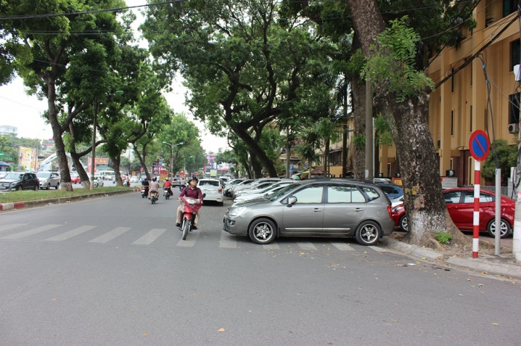ha noi o to vo tu do o duong cam bat chap bien bao