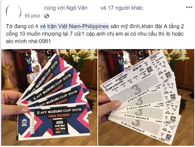 ve tran viet nam vs philippines tren mang duoc het gia gap 10 17 lan