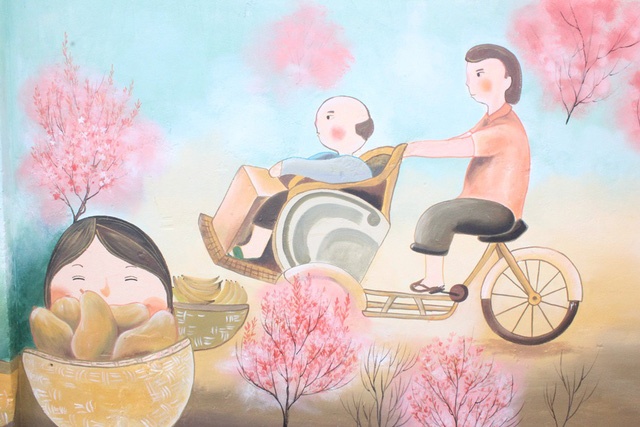 Bình yên qua từng nét vẽ ở Làng bích họa Đà Nẵng binh yen qua tung net ve o lang bich hoa trong long da nang