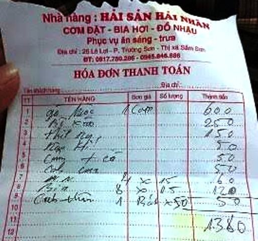 them vu chat chem o sam son nho hap 14 kg tom khach ha noi phai tra 28 trieu dong