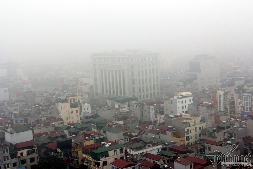 Hà Nội đặc quánh sương mù, cao ốc mất hút ha noi dac quanh suong mu cao oc mat hut