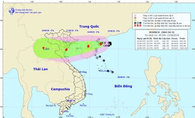 bao so 4 co huong di chuyen la ky tac dong mot vung rong lon