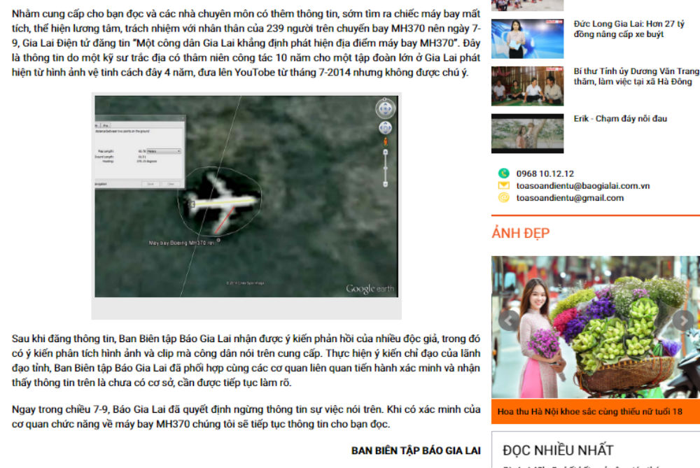 nguoi noi tim thay may bay mh370 la ky su tap doan lon