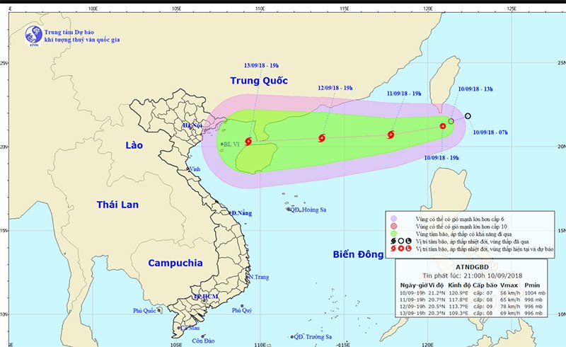 du bao thoi tiet hom nay 119 bao so 5 vao phia bac bien dong lien tuc tang cap
