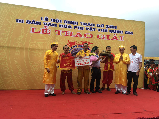le hoi choi trau do son 2018 ong trau so 12 voi mieng danh hiem hoc da len ngoi vo dich