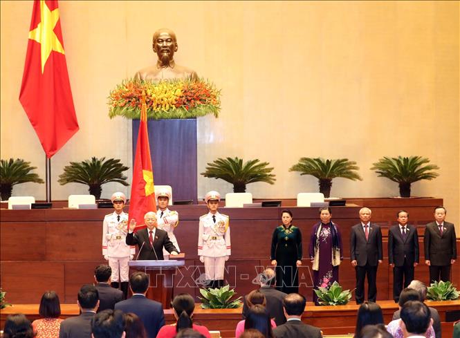 Hình ảnh Lễ tuyên thệ của Chủ tịch nước Nguyễn Phú Trọng hinh anh le tuyen the cua chu tich nuoc nguyen phu trong