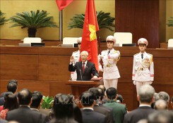 Hình ảnh Lễ tuyên thệ của Chủ tịch nước Nguyễn Phú Trọng