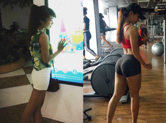 tap gym bien co gai tre gay com thanh voc dang nong bong